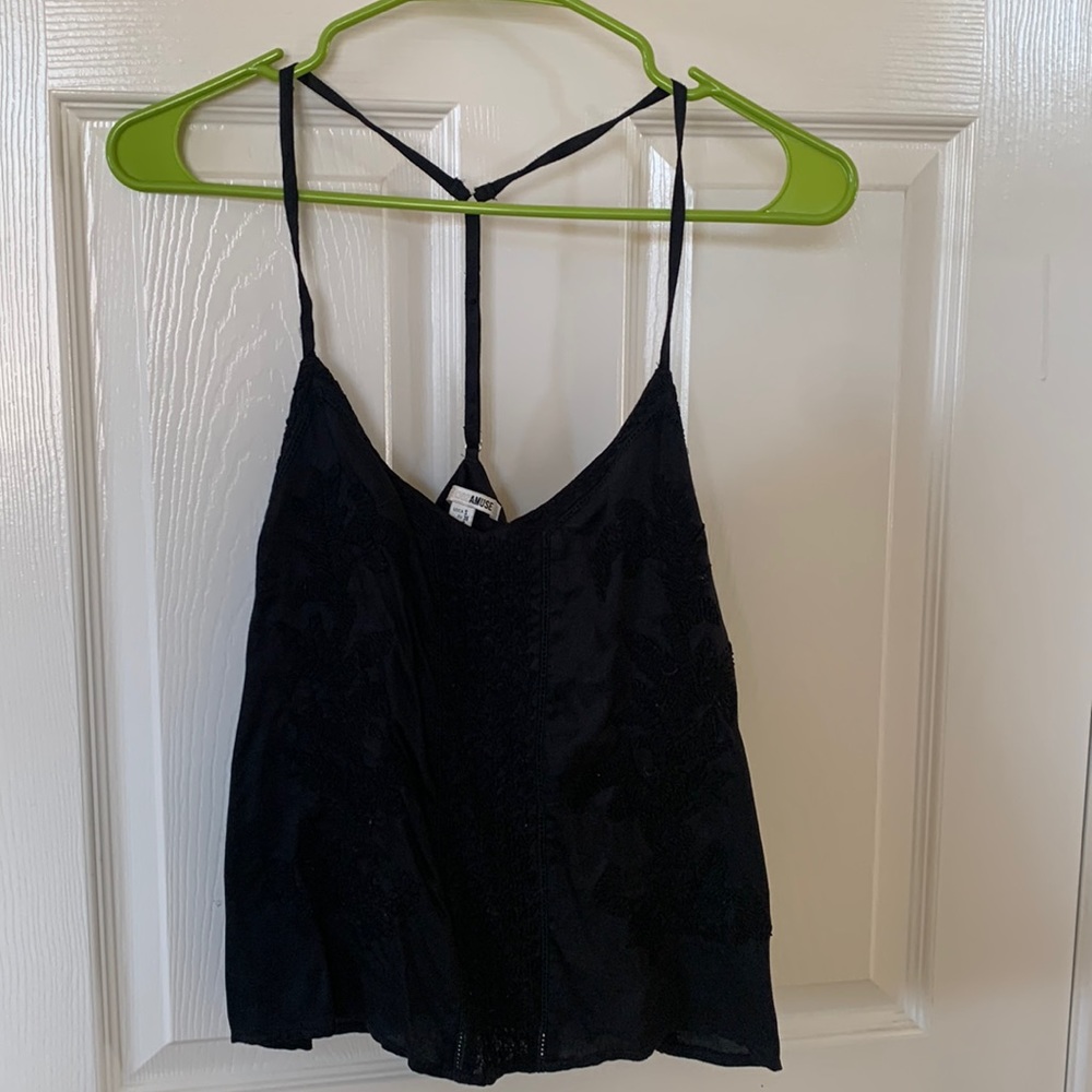 Amuse Society new with tags black satin camisole